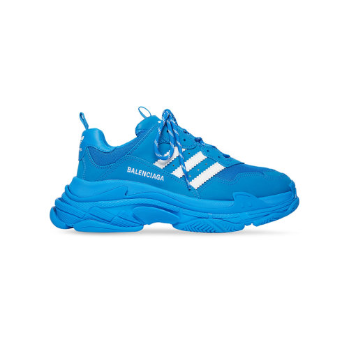 Balenciaga/巴黎世家 22年秋冬新款 ADIDAS聯(lián)名TRIPLE S系列 女士藍(lán)色/白色雙層泡沫和網(wǎng)布運(yùn)動(dòng)鞋712764W2ZB24090