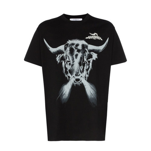 Givenchy/紀梵希 男裝 男士 黑色棉質時尚短袖T恤 BM70K730002-001