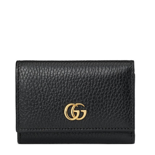 GUCCI/古馳 GG Marmont系列 21新款 女士中號黑色皮革雙G錢包 644407CAO0G1000