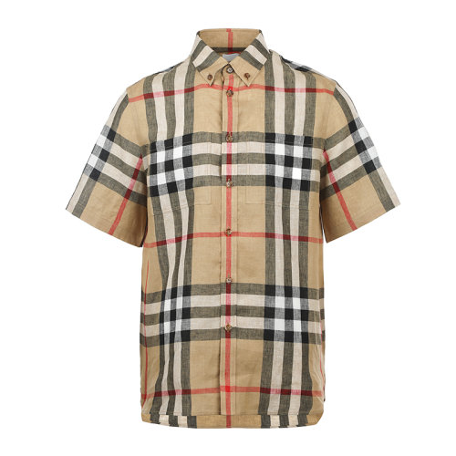 BURBERRY/博柏利22春夏經典格紋男士短袖襯衫 8051073