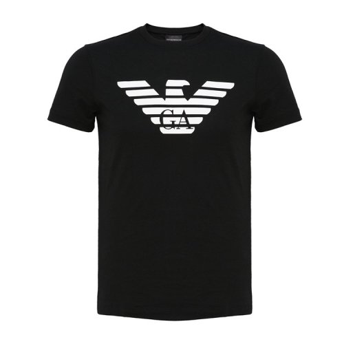 Emporio Armani/安普里奧阿瑪尼 時尚鷹標黑色純棉男士短袖T恤 8N1T99_1JPZZ_0999
