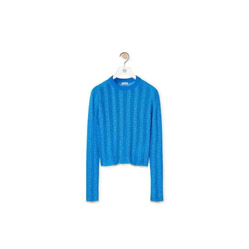  LOEWE羅意威 22年秋冬 女士 針織衫 Anagram devore sweater in viscose S359Y14KAB-5140