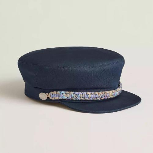  HERMES愛馬仕 22年秋冬 女士 帽子 Casquette Deauville Silk H221024N 0156