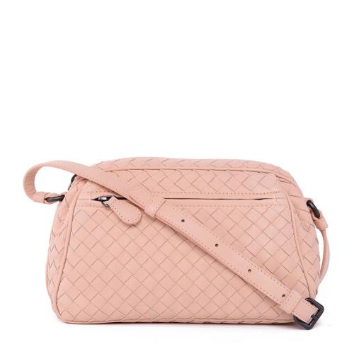 Bottega Veneta/葆蝶家  寶緹嘉女包 女士粉色羊皮時尚編織單肩斜挎包 363117V00166861