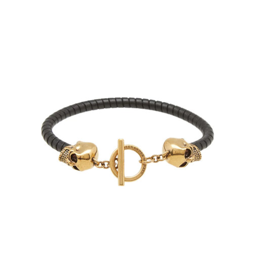  Alexander McQueen/亞歷山大麥昆 男士金屬骷髏T扣手鏈手環 408530J127G1000 HQY012345C