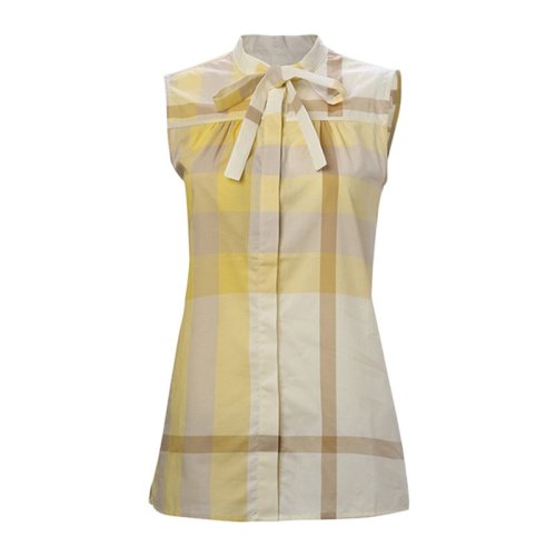  BURBERRY/博柏利 女士格紋棉質無袖T恤 3968617 PLFSX