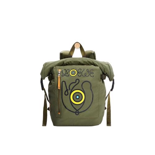  LOEWE羅意威 22年秋冬 男士 雙肩包 Roll top*w*p backpack in recycled nylon B664A22X02-416 預(yù)定商品1-3周發(fā)貨
