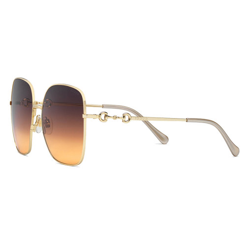 GUCCI/古馳 女士橙色方形金屬太陽鏡 648494I33308076