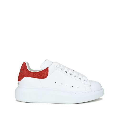 Alexander McQueen/亞歷山大麥昆 女士皮革系帶闊型運動鞋休閑鞋小白鞋 650788 WHZ4K