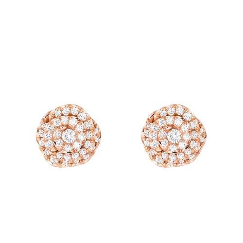 DIOR/迪奧 22春夏新款ROSE COUTURE系列 小號18k金玫瑰金鑲嵌鉆石耳環JRCO95008_0000