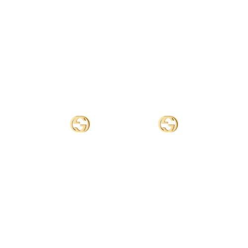  GUCCI古馳 22年秋冬 女士 互扣式雙G黃金耳環 662111 J8500 8000