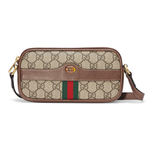 GUCCI/古馳 Ophidia系列 2020早春新款 GG Supreme 米色帆布迷你單肩斜挎包 59866496IWS8745