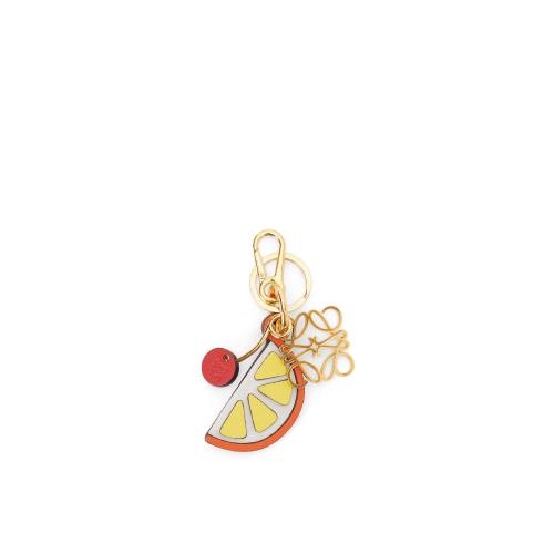  LOEWE羅意威 22年秋冬 女士 鑰匙扣 Orange slice keyring in calfskin and brass C554231X06-