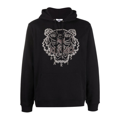 Kenzo/高田賢三 男士黑色刺繡老虎連帽衫衛衣 FB65SW3344XF-99