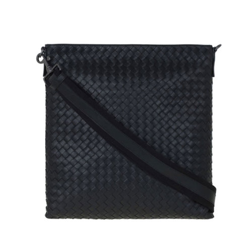 Bottega Veneta/葆蝶家  寶緹嘉男包 時(shí)尚 男士黑色皮革單肩斜挎包 276356V465C1000 HKY012467