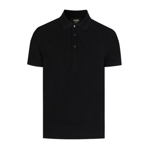 FENDI/芬迪 男士黑色棉質短袖POLO衫 FY0985-AH16-F0QA1