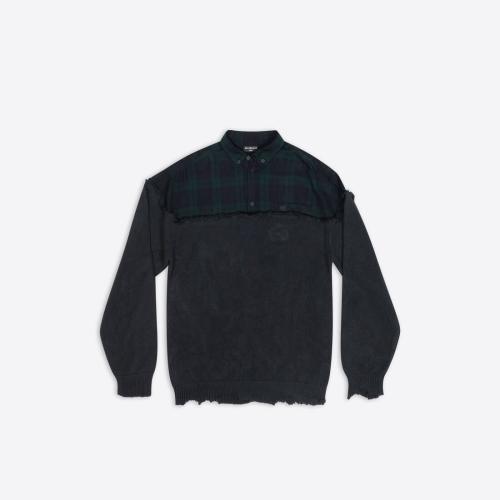  BALENCIAGA巴黎世家 22年春夏 女士 針織衫 Womens Patched Sweater in Black 698644T32371000