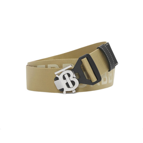 BURBERRY/博柏利 22年秋冬新款 男士蜂蜜色聚酰胺專屬標識圖案徽標網紋提花腰帶40毫米80515111