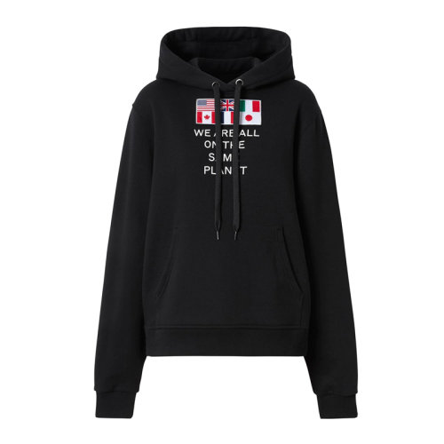 Burberry 巴寶莉 女裝 服飾 黑色棉質簡約花紋時尚連帽女士衛衣 8025449