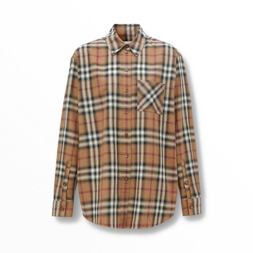 BURBERRY/博柏利  女士時尚格紋純混色棉斜紋布襯衫 80373051