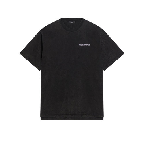 Balenciaga/巴黎世家 22年春夏新款 TURN系列 男士黑色純棉藝術畫刺繡短袖T恤675016TLVB39034