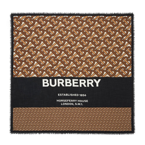 BURBERRY/博柏利 專屬標識印花羊絨大號方巾80315571