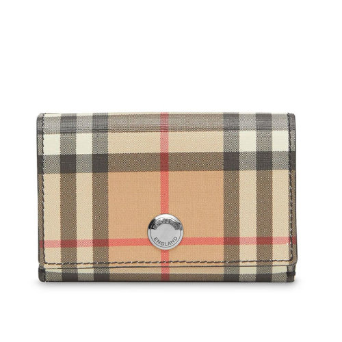 BURBERRY/博柏利 小號 Vintage 格紋環(huán)保帆布折疊錢夾 80151291