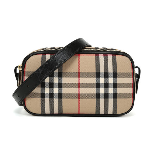 BURBERRY/博柏利 巴寶莉 女包經(jīng)典格紋帆布拉鏈封口女士斜挎包 80327731