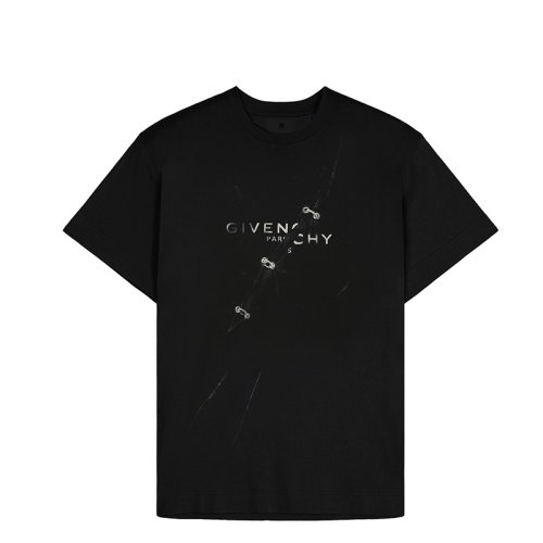 Givenchy/紀梵希男士黑色針織T恤BM71333Y6B-001