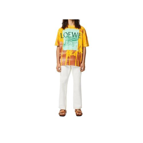  LOEWE羅意威 22年秋冬 男士 短袖T恤 Palm print T-shirt in cotton H616Y22X43-1952