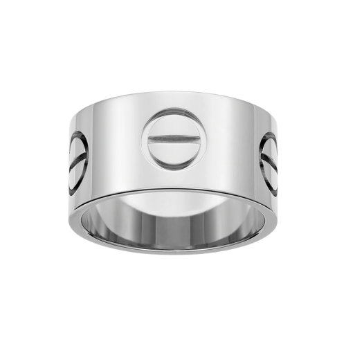 CARTIER/卡地亞 經典LOVE系列 18K金白金寬版love戒指  B4227900