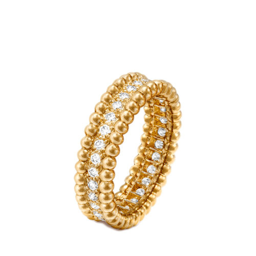 Van Cleef & Arpels/梵克雅寶 Perlée diamants系列 18K金黃金鑲嵌單排鉆石戒指指環VCARP4E100
