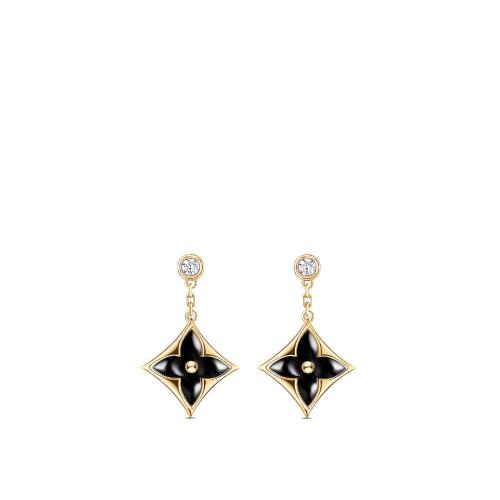  LV路易威登 22年春夏 女士 耳環(huán) COLOR BLOSSOM BB STAR 1*w*8K 金縞瑪瑙鉆石耳環(huán) Q96992 預(yù)定商品2-8周發(fā)貨