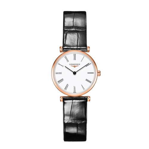 LONGINES/浪琴  嘉嵐系列石英機芯女士黑色鱷魚皮表帶腕表24毫米L4.209.1.91.2