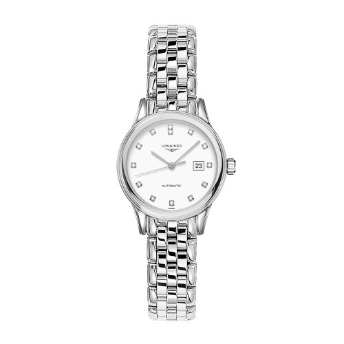 LONGINES/浪琴 軍旗系列 鉆石時標 自動機械 女士腕表 L4.374.4.27.6