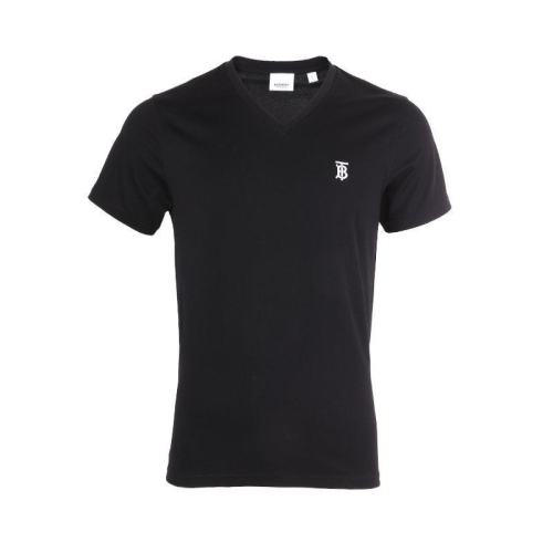  BURBERRY/博柏利 男士黑色V領徽標T恤 80172551