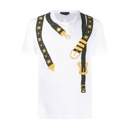 VERSACE/范思哲  男裝 時尚簡約 男士白色棉質短袖T恤 A85176A-6A2-8806
