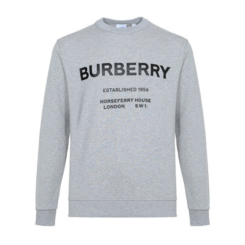 BURBERRY/博柏利   男款棉質(zhì)長袖男衛(wèi)衣運(yùn)動衫淺麻灰Horseferry印花 8017229