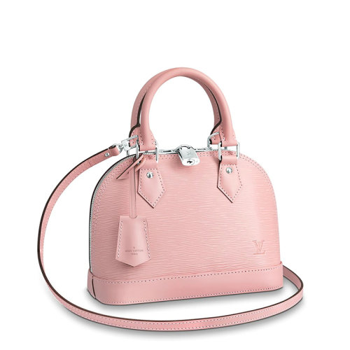 Louis Vuitton/路易威登 Alma BB系列 女士芭蕾粉粒面水波紋牛皮雙拉鏈掛鎖單肩包M41327