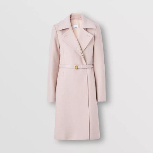  BURBERRY 22年秋冬 女士 專屬標識裝飾羊絨束帶大衣 80522861