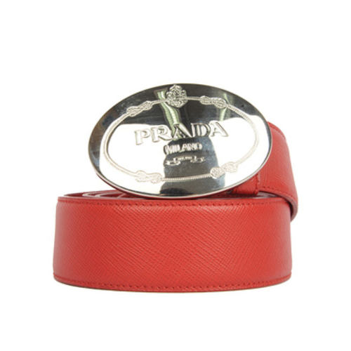 PRADA/普拉達  女士紅色皮革時尚百搭品牌字母皮帶腰帶  1C3975-053-F068Z