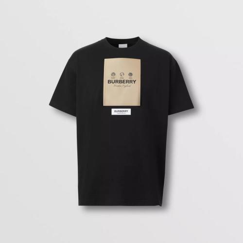  BURBERRY 22年秋冬 男士 標簽貼花棉質寬松 T 恤衫 80570991