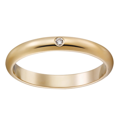 CARTIER/卡地亞 18K黃金單鉆簡(jiǎn)約大氣1895結(jié)婚求婚訂婚對(duì)戒戒指  B4057600