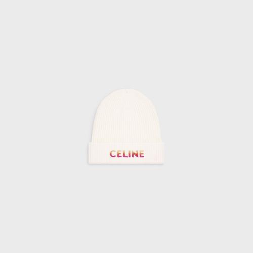 CELINE賽琳思琳 22年秋冬 男士 帽子 CELINE刺繡羅紋羊毛無檐帽 2A07Z666Q.01OW