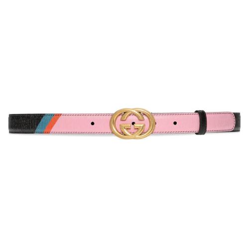  GUCCI古馳 22年秋冬 女士 互扣式雙G條紋腰帶 709982 AAARB 8442