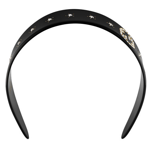 GUCCI/古馳  黑色樹脂 水晶GG細(xì)節(jié)發(fā)帶628716I12GO8520