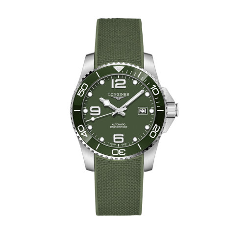 LONGINES/浪琴  康卡斯系列新款綠盤潛水男士自動機械腕表41毫米 L3.781.4.06.9