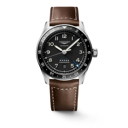 LONGINES/浪琴 22年秋冬新款 先行者系列 男士啞光黑色表盤自動(dòng)機(jī)械機(jī)芯精鋼/陶瓷表殼棕色皮表帶腕表42毫米L3.812.4.53.2