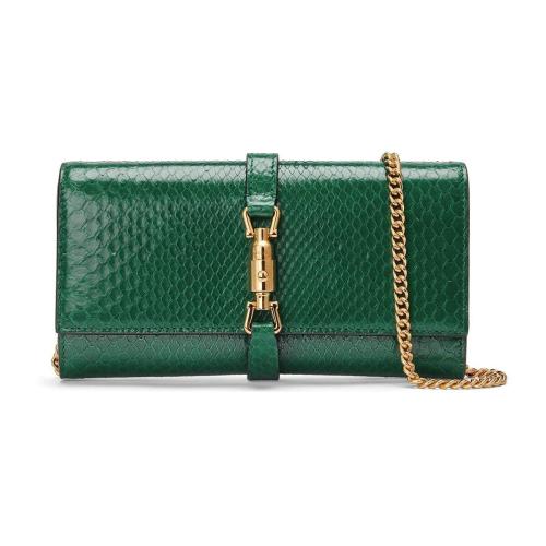  GUCCI古馳 22年秋冬 女士 Jackie 1961系列蟒蛇皮鏈帶錢包 652681 LJMSG 3120