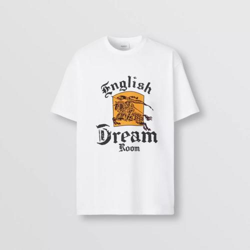  BURBERRY 22年秋冬 男士 標語印花棉質寬松 T 恤衫 80609371
